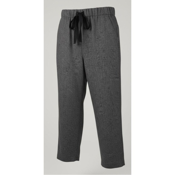 Zara Gray Herringbone Wool Blend Pull On Pants M - Picture 3 of 11